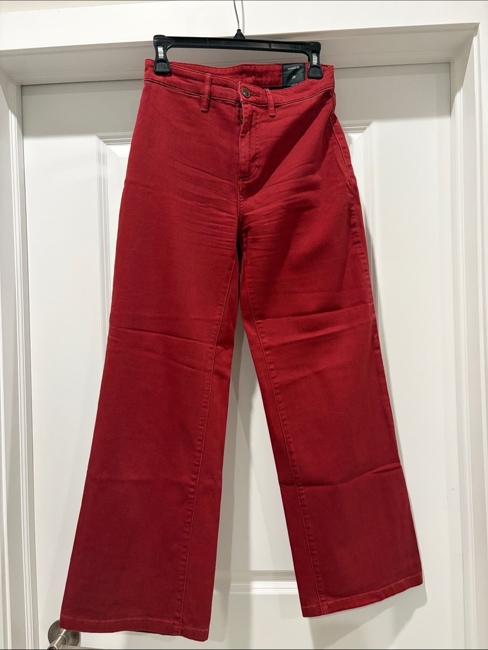 Vince Wide-Leg Jeans in Deep Red
